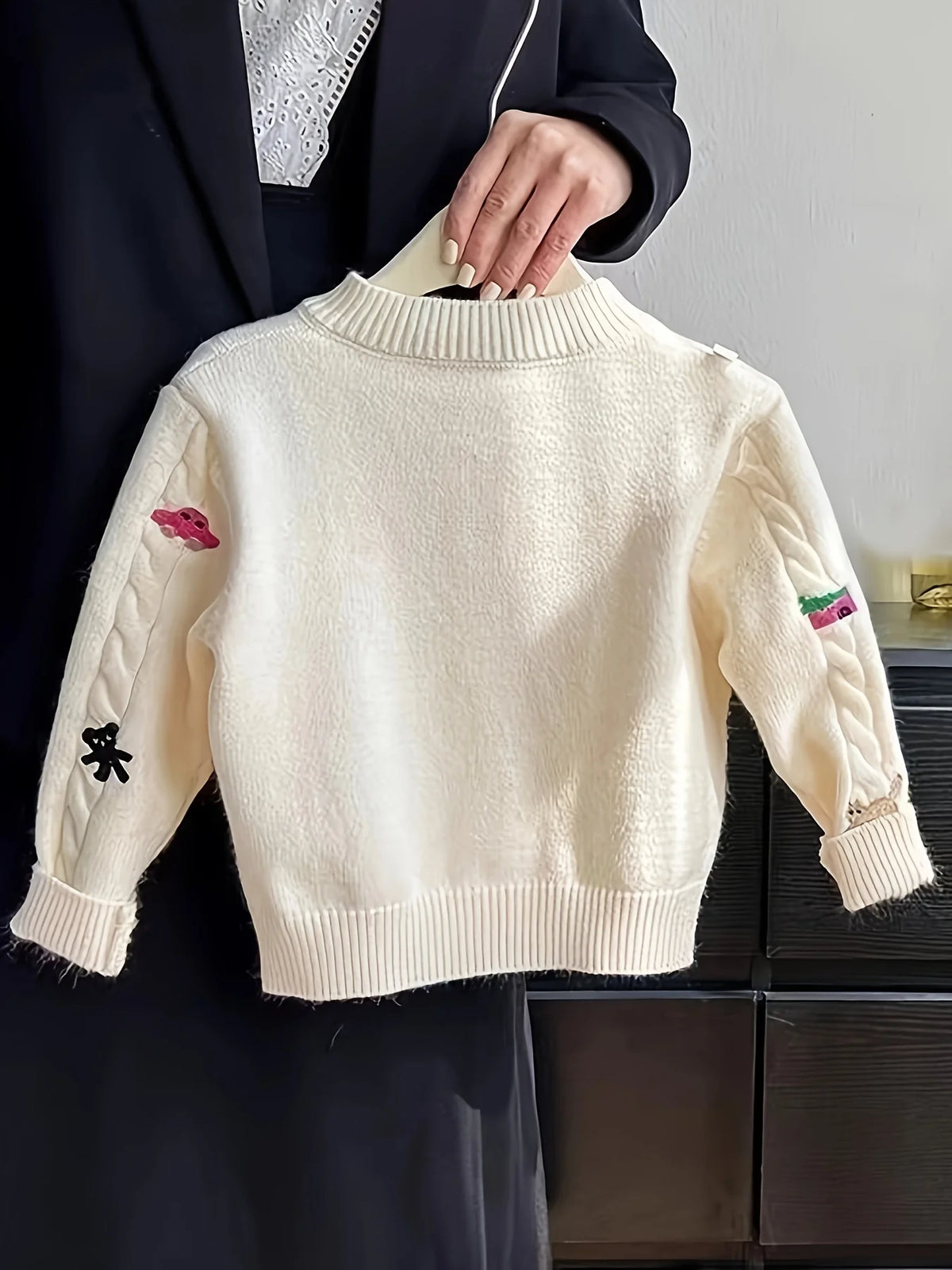 Girls' Sweater Cardigan Jacket Spring and Autumn New Style Spring Girl Baby Spring Clothing Kidsren's Knitwear Top