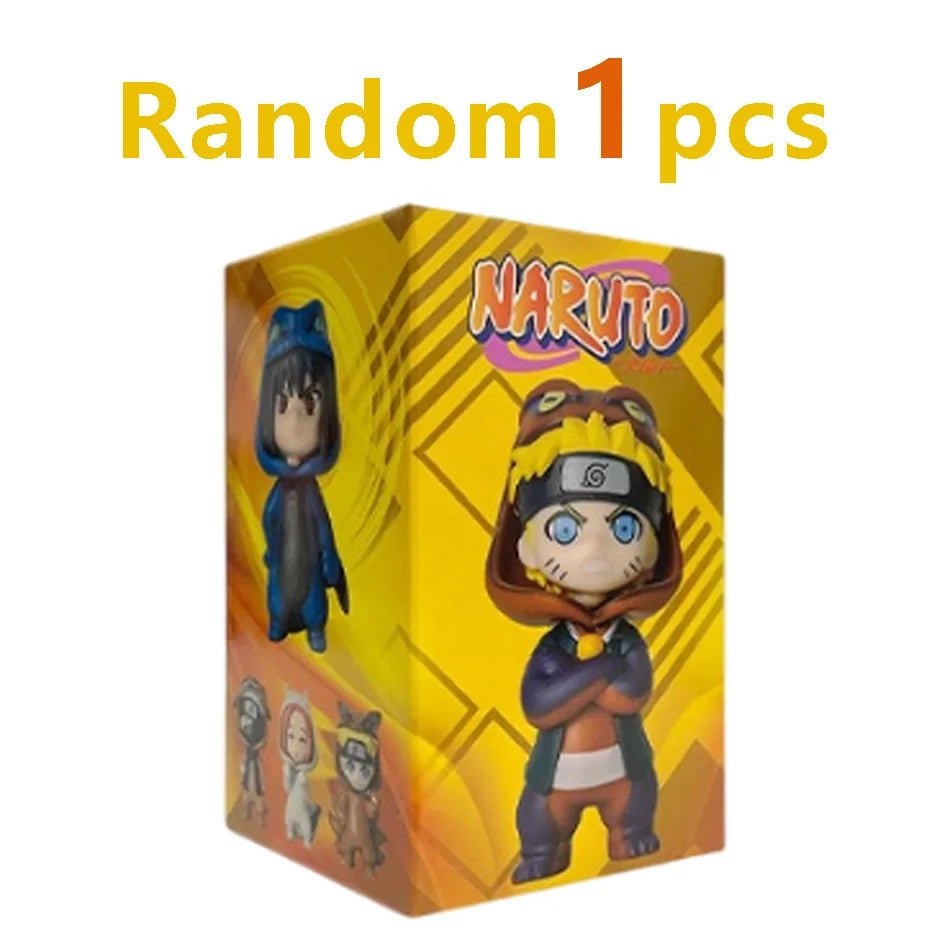 Anime 8cm Naruto 9pcs Set Random Blind Box Haruno Sakura Kakashi Sasuke Action Figure Movie Model Toy Birthday Christmas Gift