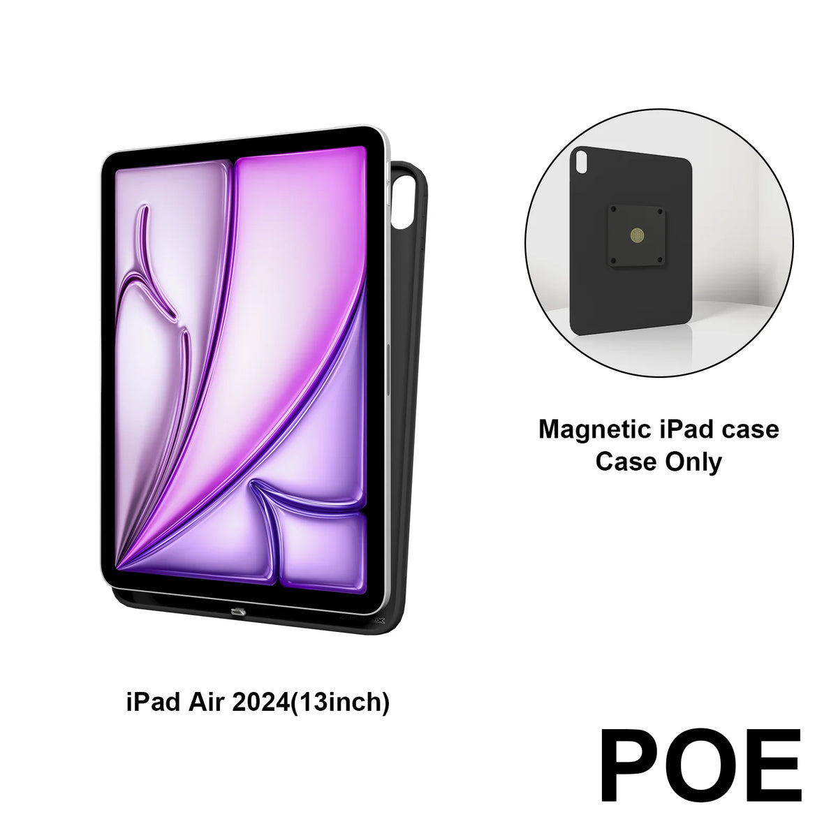 Zilvex POE Magnetic Wall Mount Charger for iPad Pro/Air/Mini 8.3-11-13in Base + Case Kit Smart Home Tablet stand POE Powered