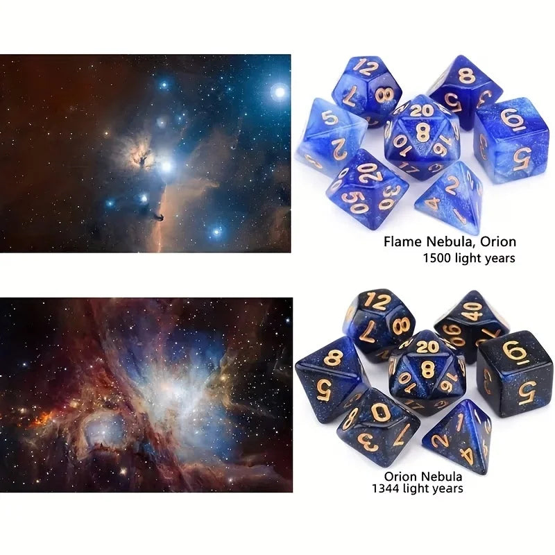 56pcs Galaxy Style DND Dice Set, with Multi Face Dice for D&D RPG MTG Role Playing Table Party Games & DM & Dice Goblin