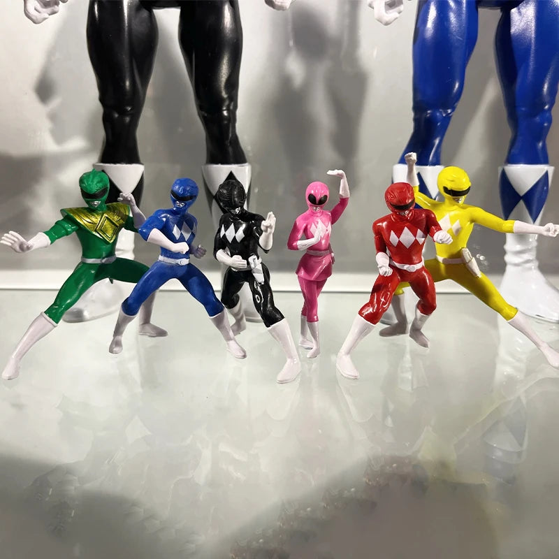 6-Piece Set Hasbro Power Rangers Series Small Size Genuine Model Toy Action Figure