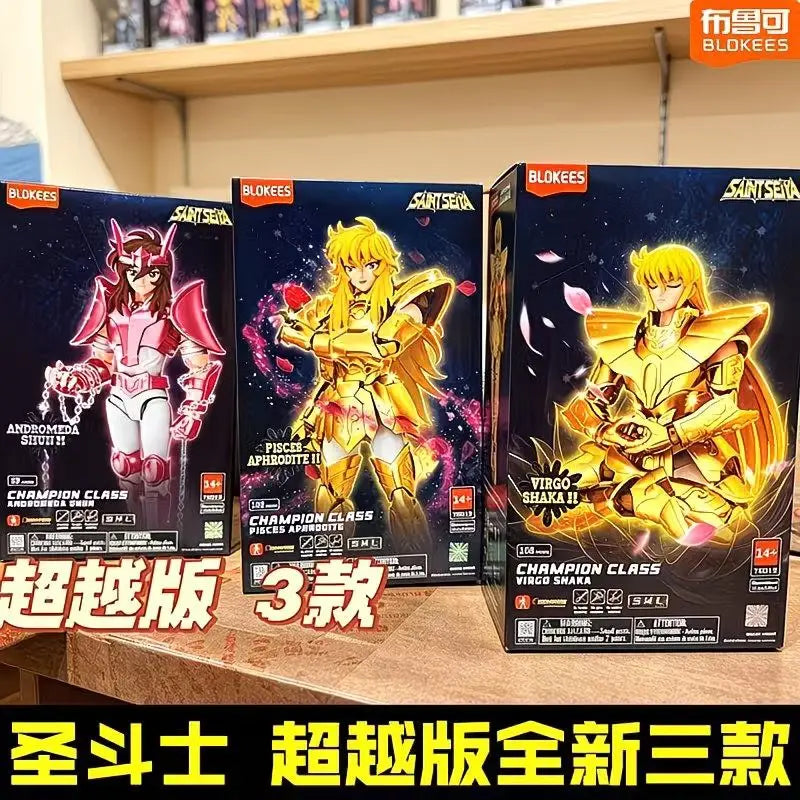 New Blokees Saint Seiya Champion Class Shun Virgo Pisces Snap Fit Model Kit PVC Articulated Action Figure Collectible Toy Gift
