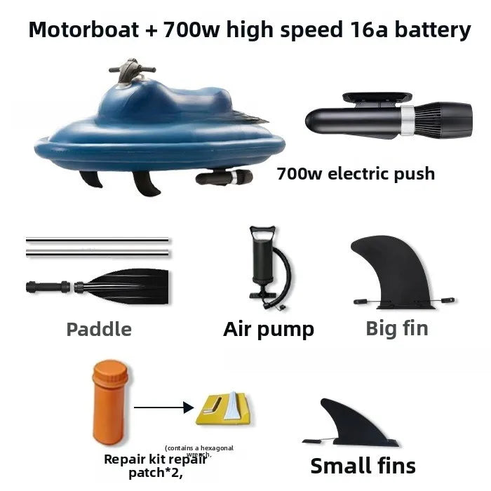 Foldable Electric Inflatable Jet Ski – Motorized Watercraft for Kids & Adults, Pool Lake Summer Fun