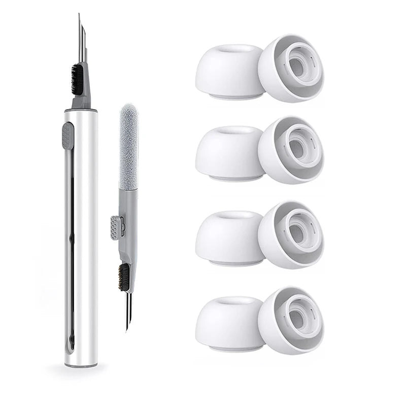 KUTOU 4 Pairs Liquid Silicone Ear Tips for Airpods Pro 1 2 Noise Reduction Pad Earplugs Ear Caps Comes with Cleaning Pen