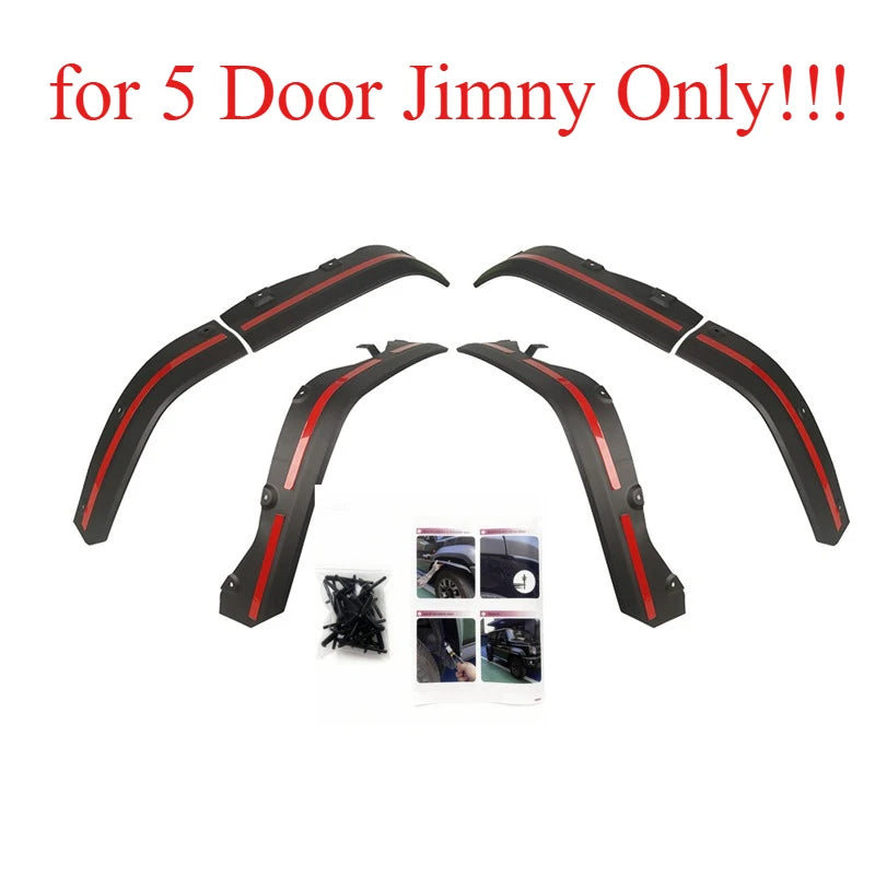 Jimny Exterior Accessories 4PCS/SET Fender Wheel Arch Widen Splash Guard Extend Cover for Suzuki Jimny 3/5 Door JC74 2019+