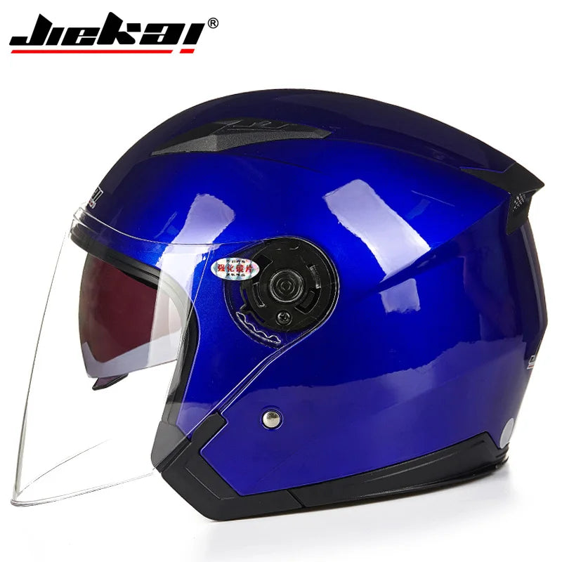 JIEKAI -512 Motorcycle double lens half helmet Cascos Para Moto Racing helmets ABS Helmet Moto Casque for Women/Men Casco Moto