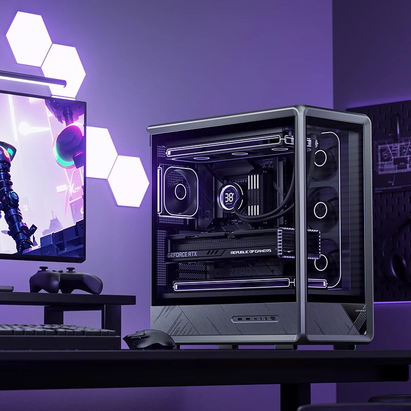 JONSBO D401 ATX Computer Case Panoramic Sea View M-ATX / MINI-ITX Esports Gaming Chassis Support Dual 360 water cooler