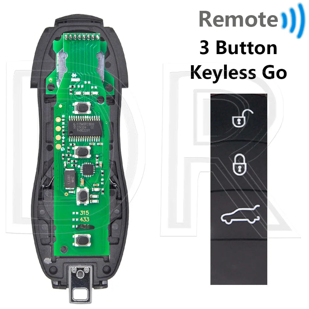 Great ID49 PCF7945P 315/433/434MHz No Keyless/Keyless Go Car Remote Key DIY Parts For Porsche Macan Panamera Cayenne