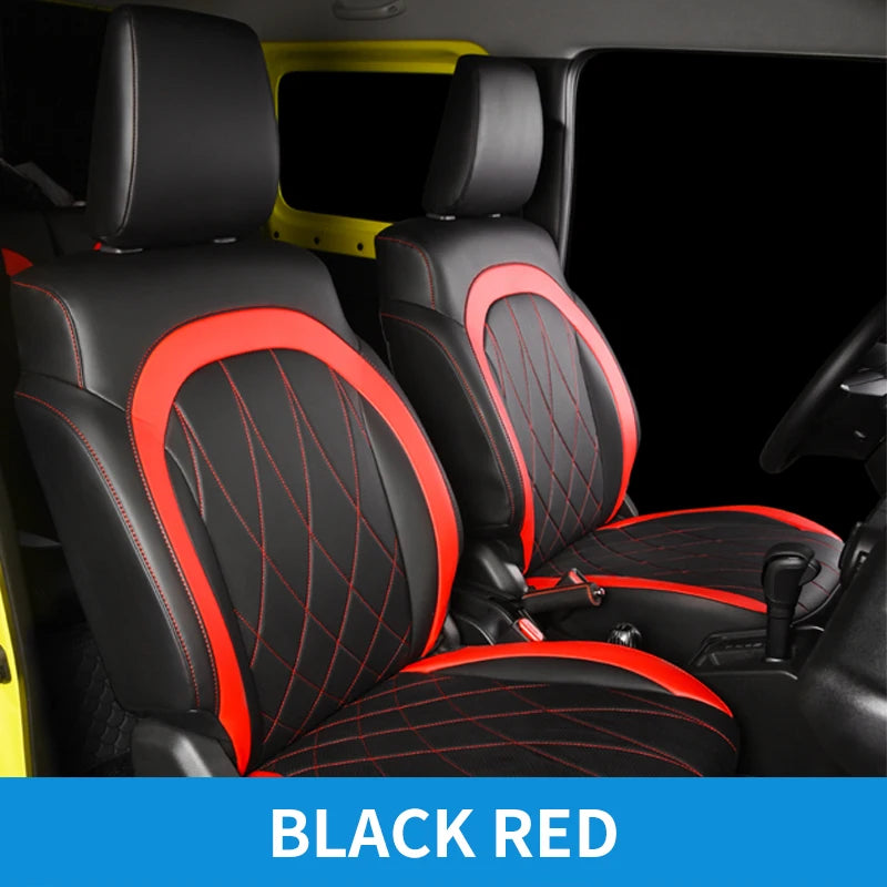 Custom Car Seat Covers Cushion Full Set Breathable Leather Airbag Compatible For Suzuki JIMNY Jb64 Jb74 2023 2022 2021 2020 2019