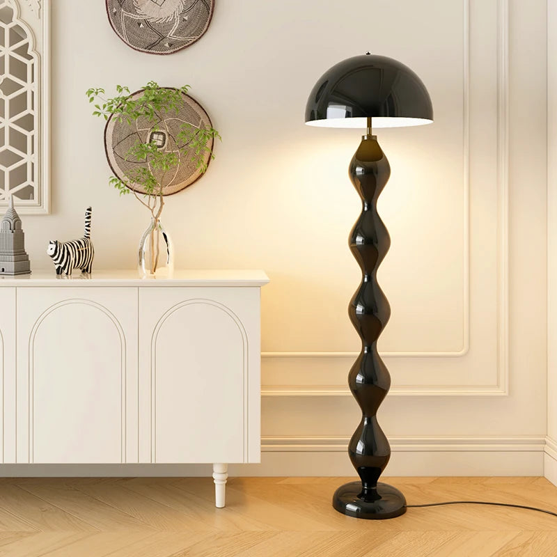 Floor lamp, living room cream wind and sand hair lamp, decorative ornament, vertical floor lamp, bedroom bedside ambient lamp