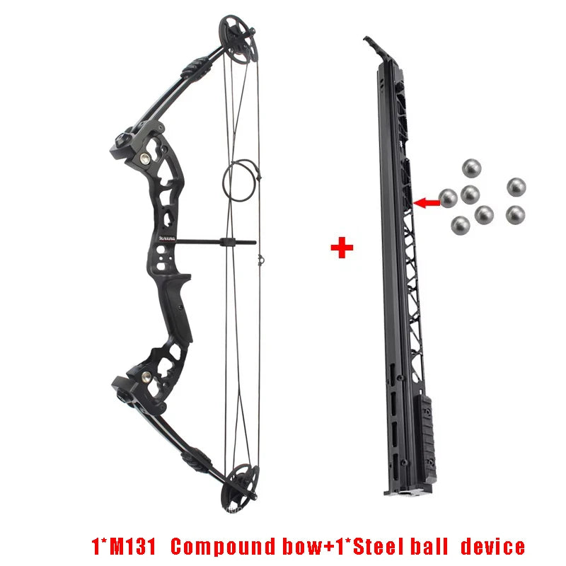 Powerful Compound Bow Metal Shooting Catapult Continuous Fire Magazine Steel Ball for Right Hand Single String Bow