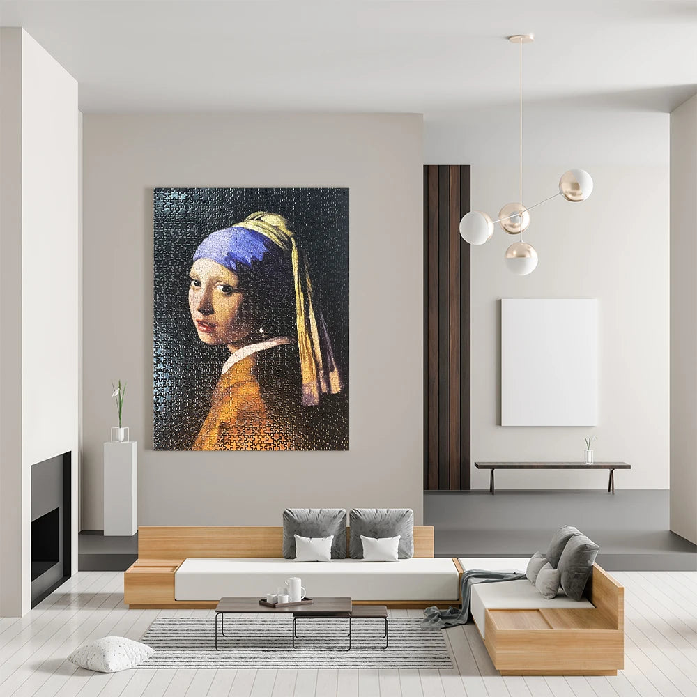 MaxRenard Jigsaw Puzzle 1000 Pieces for Adult Jan Vermeer Girl with Pearl Earring Environmentally Friendly Paper Christmas Gift
