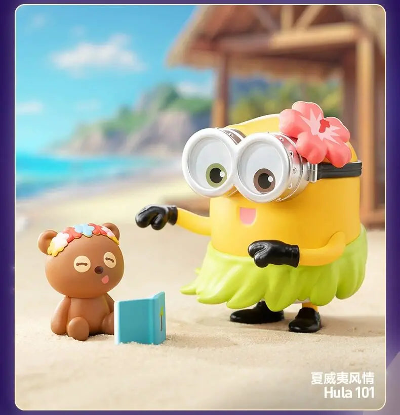 Original POP MART Minions Bedtime Stories By Bob And Tim Series Blind Box Anime Figure Mystery Box Desktop Toy Surprise Fan Gift