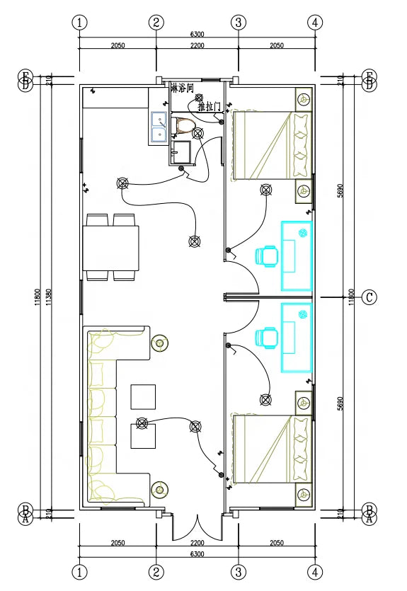 Customized Portable 2 Bedroom Steel Mobile Home Double Wing Folding Container House with Full Equipment Fast Assembly