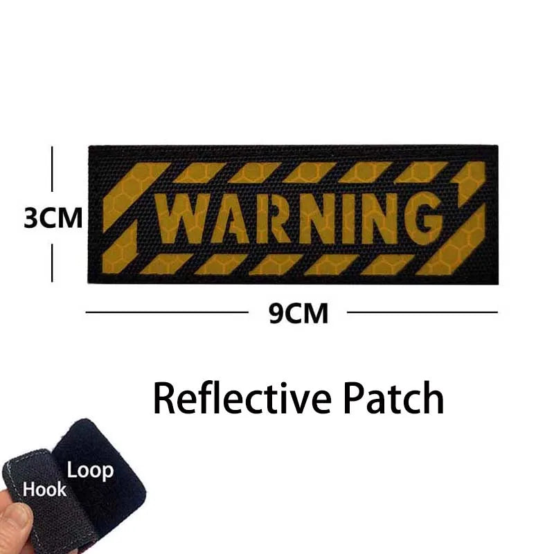 WARNING!DON'T TOUCH! PVC Applique Emblem Glow in Dark,Tactical Patch with Hook,Luminous sticker Morale Badge For Helmet,Backpack