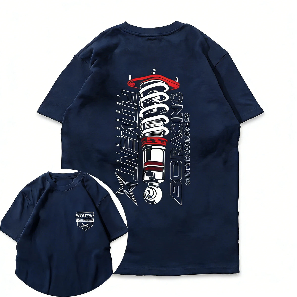 2026 Summer Pure Cotton Heavyweight American Style BC Short-Sleeve Car Modified T-Shirt, Loose-Fitting, Twisted-Neck, Versatile,
