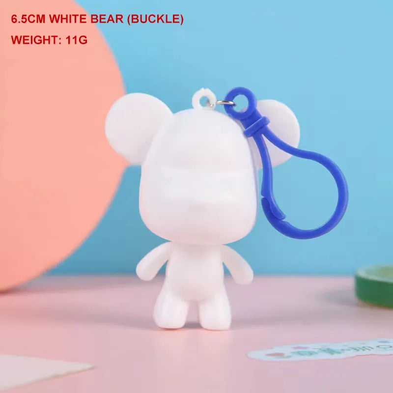 DIY Fluid Bear Sculpture Handmade Violent Bear Bearbrick White Blank Mold Doll Toy Graffiti Painting Ornaments Gift Home Decor
