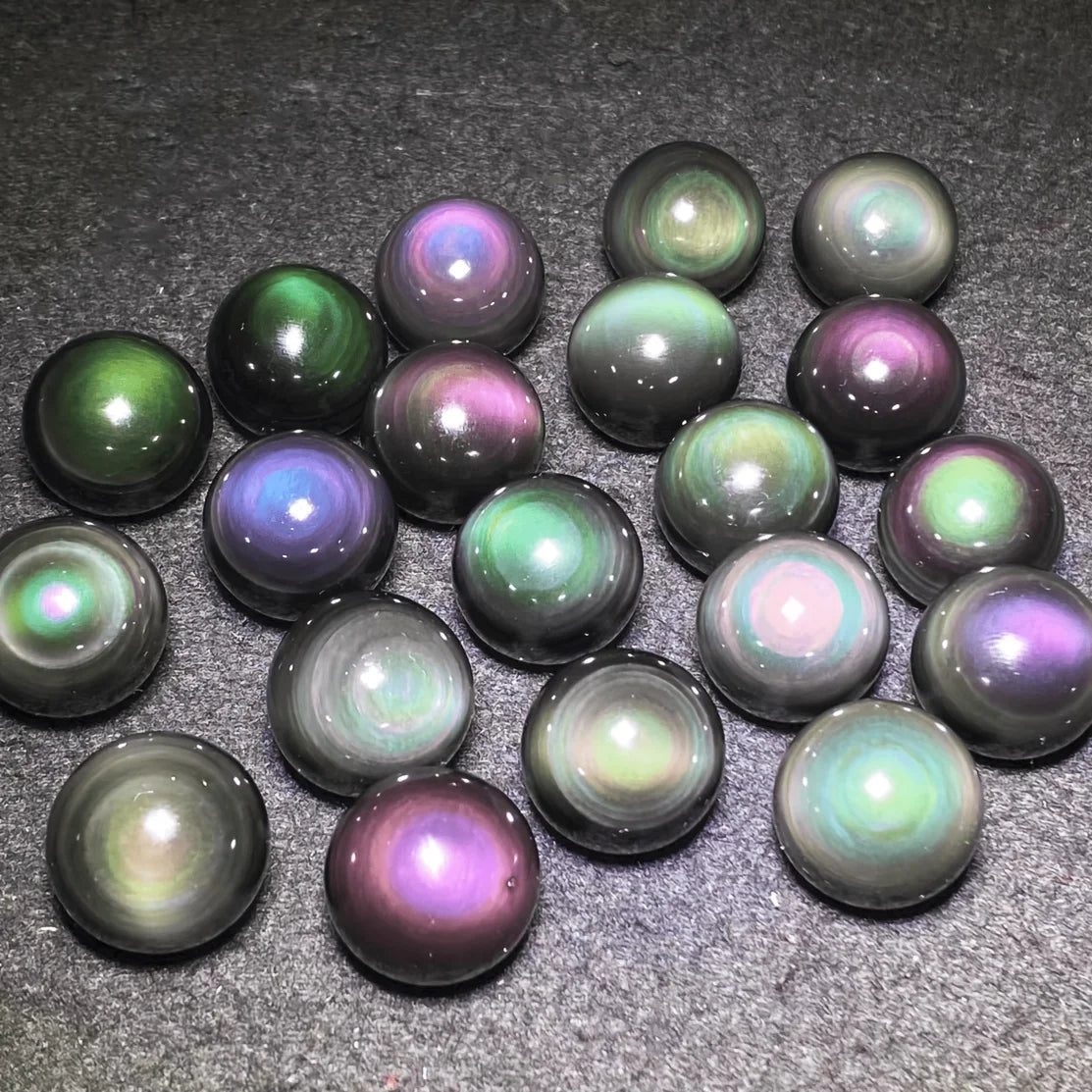 1pc a 1.97-2.36inch Natural Colorful Obsidian Sphere, Featuring a Rainbow Sheen. This Polished Stone
