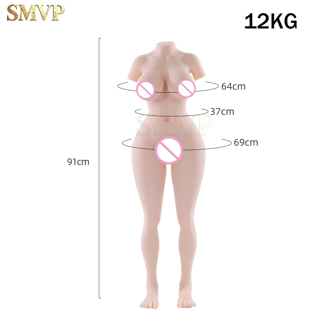 SMVP - High Quality Sex Doll 12KG Men's Masturbator, High Quality Half Body Doll 3D Vaginal Anal Adult Sex Toy 18+Sex Store