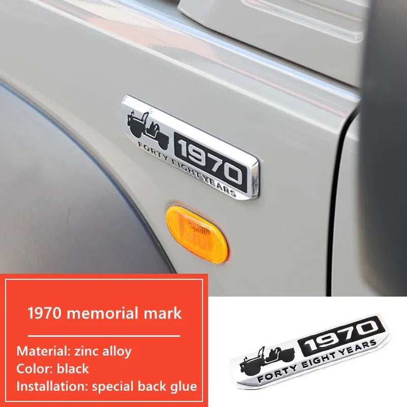 Car Exterior Accessories 1970 Commemorative Car Logo Modified Decorative Tailgate Logo Suitable for Suzuki Jimny JB43 JB64 JB74