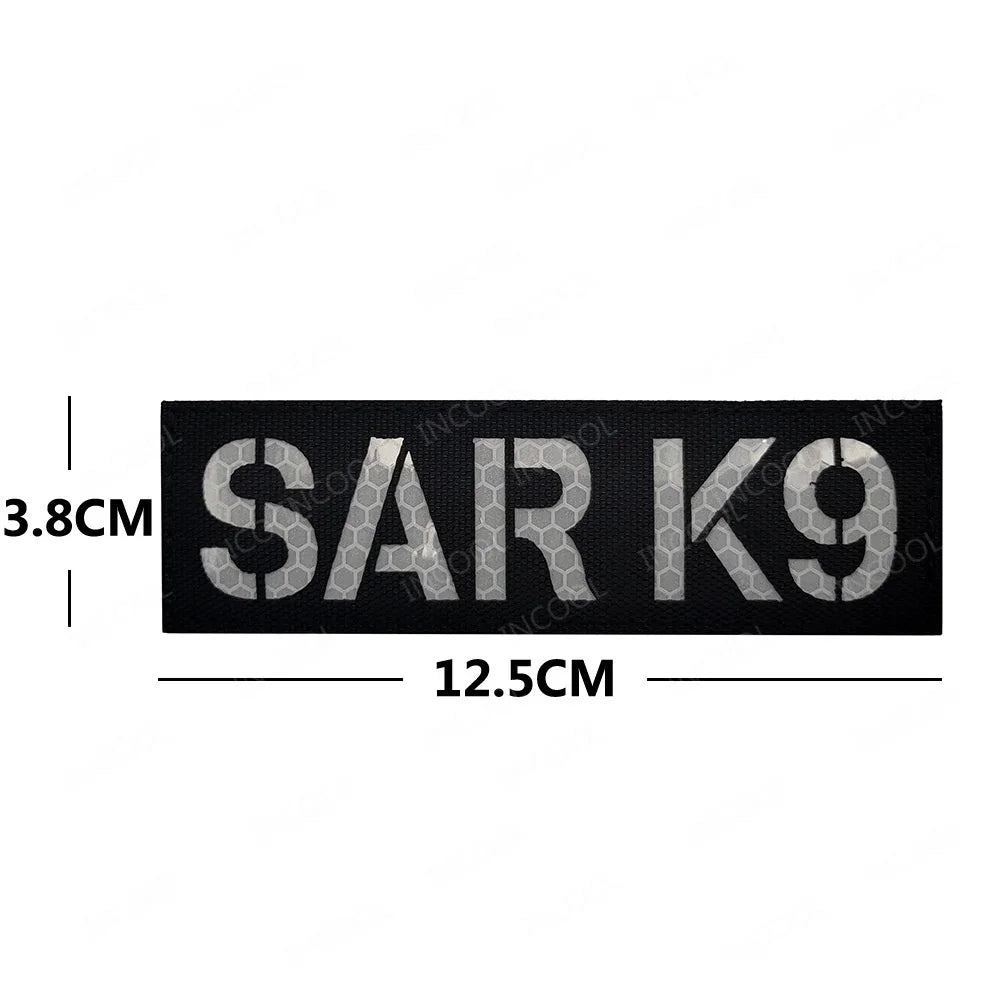 K9 Working Dog SAR Infrared IR Reflective Patch Rescue Dogs Embroidery Patches Tactical PVC Rubber Luminous Badges For Clothing
