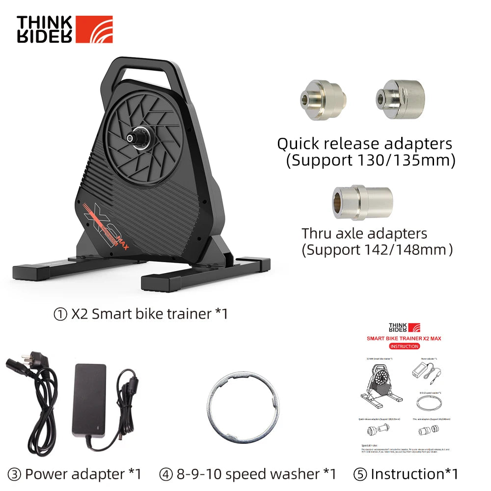 ThinkRider X2Max Smart Bike Trainer MTB Road Bicycle home trainer Built-in Power Meter power meter Compatible