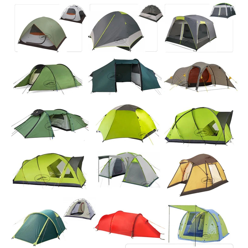 Large Family Modula Tent with One Hall and Four Separate 1-2 Person Tents for 4-8 Team Connection Tent for Outdoor Activity