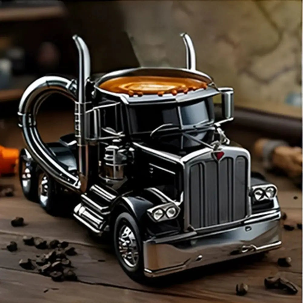 Creative Gifts Truck Coffee Mug Semi Truck Coffee Cup Handcrafted Semi-trailer Shaped Semi-Truck Coffee Mugs For Men Women