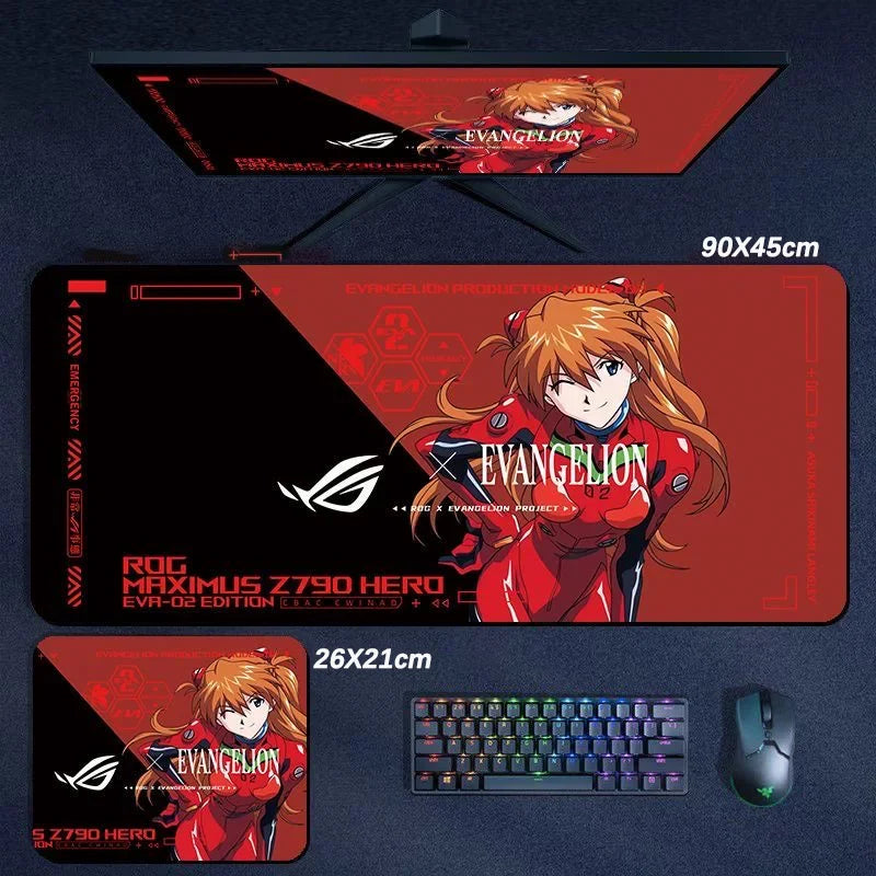 Asuka Kawaii Ins Japanese Mousepad Large Waterproof Anti-slip Dining Table Mat Pu leather Computer Keyboard Laptop Pad
