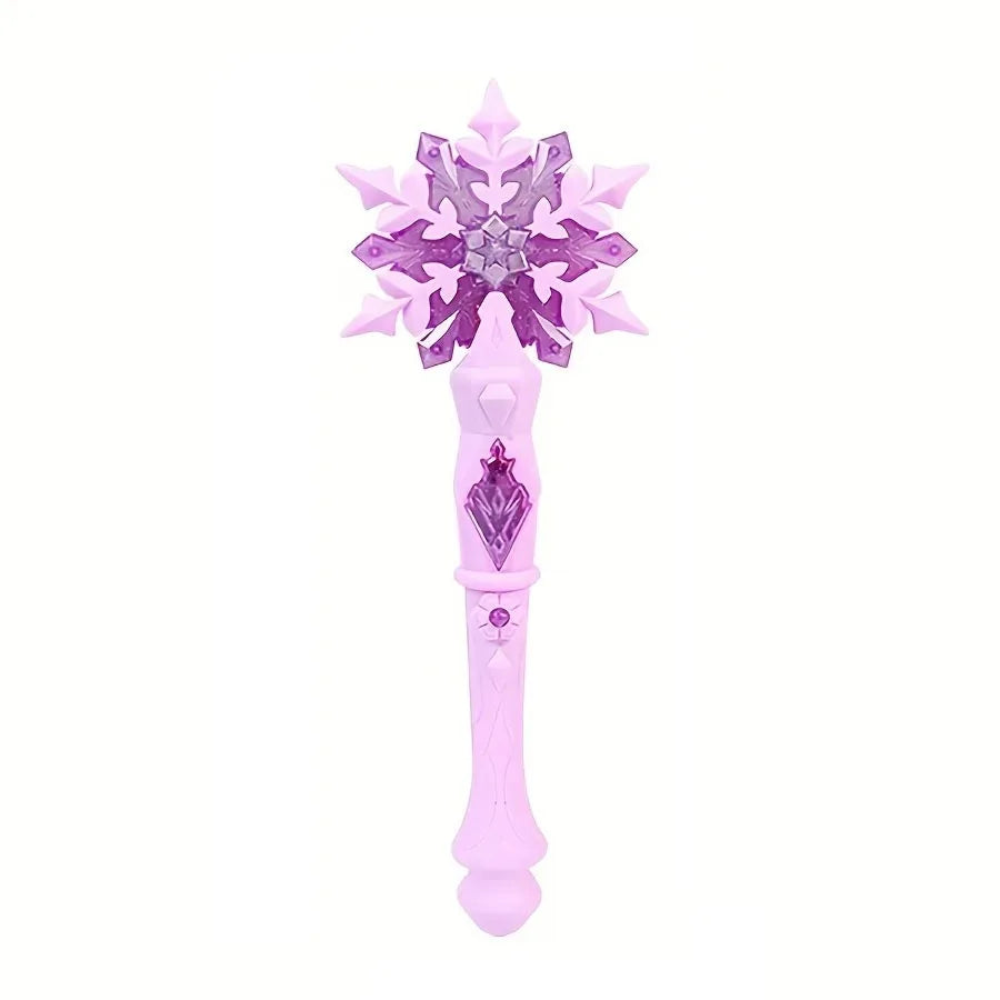 1pcs Children'S Magic Wand Toy For Daughter Christmas Birthday New Year'S Gift, Electric Luminous Music Princess Cane Xmas Dress