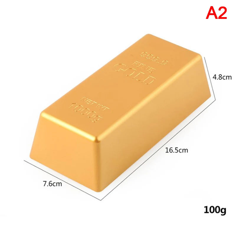 Fake Gold Bar Plastic Golden Paperweight Home Decor Bullion Simulation Decoration Crafts Creative Brick Toy Shop