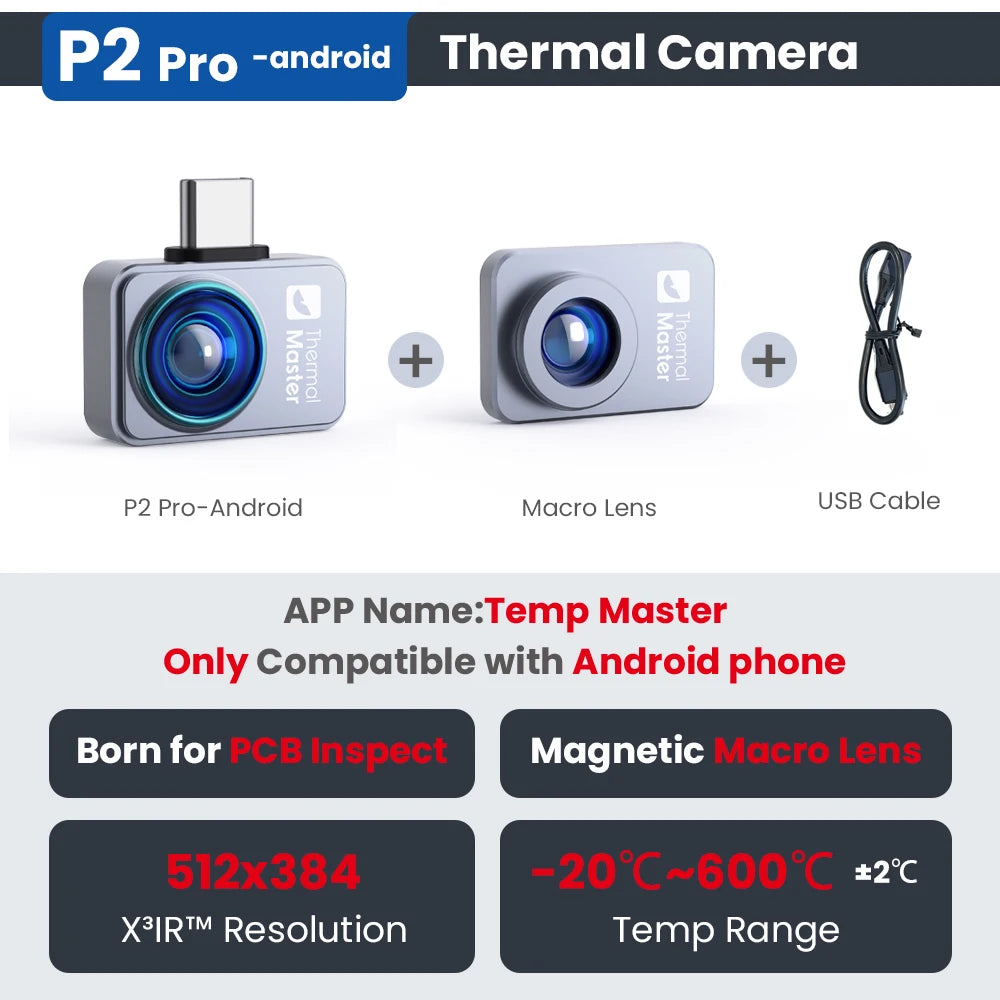 1112℉ P2 Car Diagnostics Thermal Camera Machine Repair Inspection HVAC Home Inspection Water Leakage Check