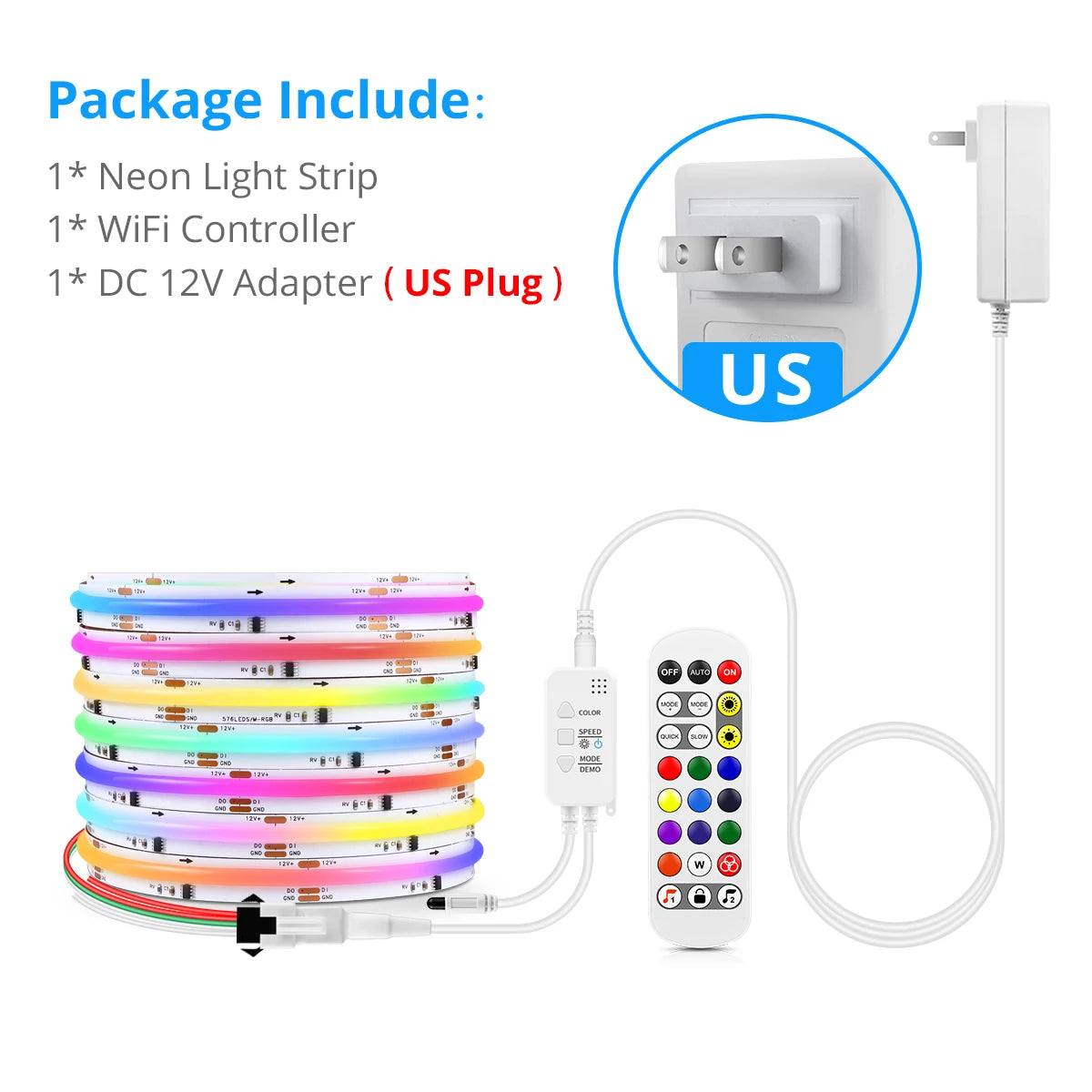 Smart TUYA WS2811 RGB IC Dreamcolor COB LED Strip Light Segment LED Control Music Mode Voice Control Support Alexa Google Home