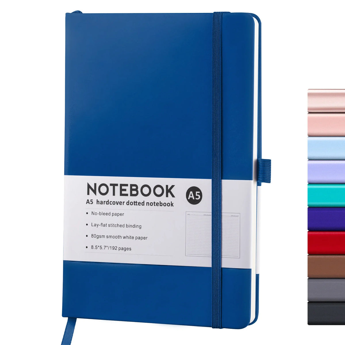 Hardcover A5/A6 Notebook with Elastic Band | PU Leather Journal Notebook for Office, School & Daily Note Taking