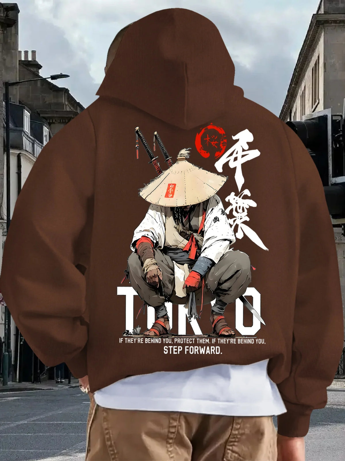 Japan Style Men Women Pullover Hoodie Street Casual Harajuku Retro Art Swordsman Sports Y2K Autumn Winter Sweatshirt Top Clothes