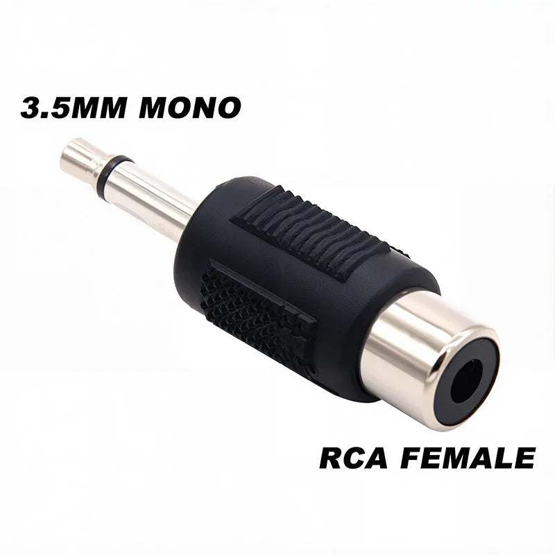 5Pcs Stereo 1/4" Male Plug to RCA Female Jack 6.35mm 3.5mm Audio Mono Adapter Connector Conversion Plug TS for Home KTV