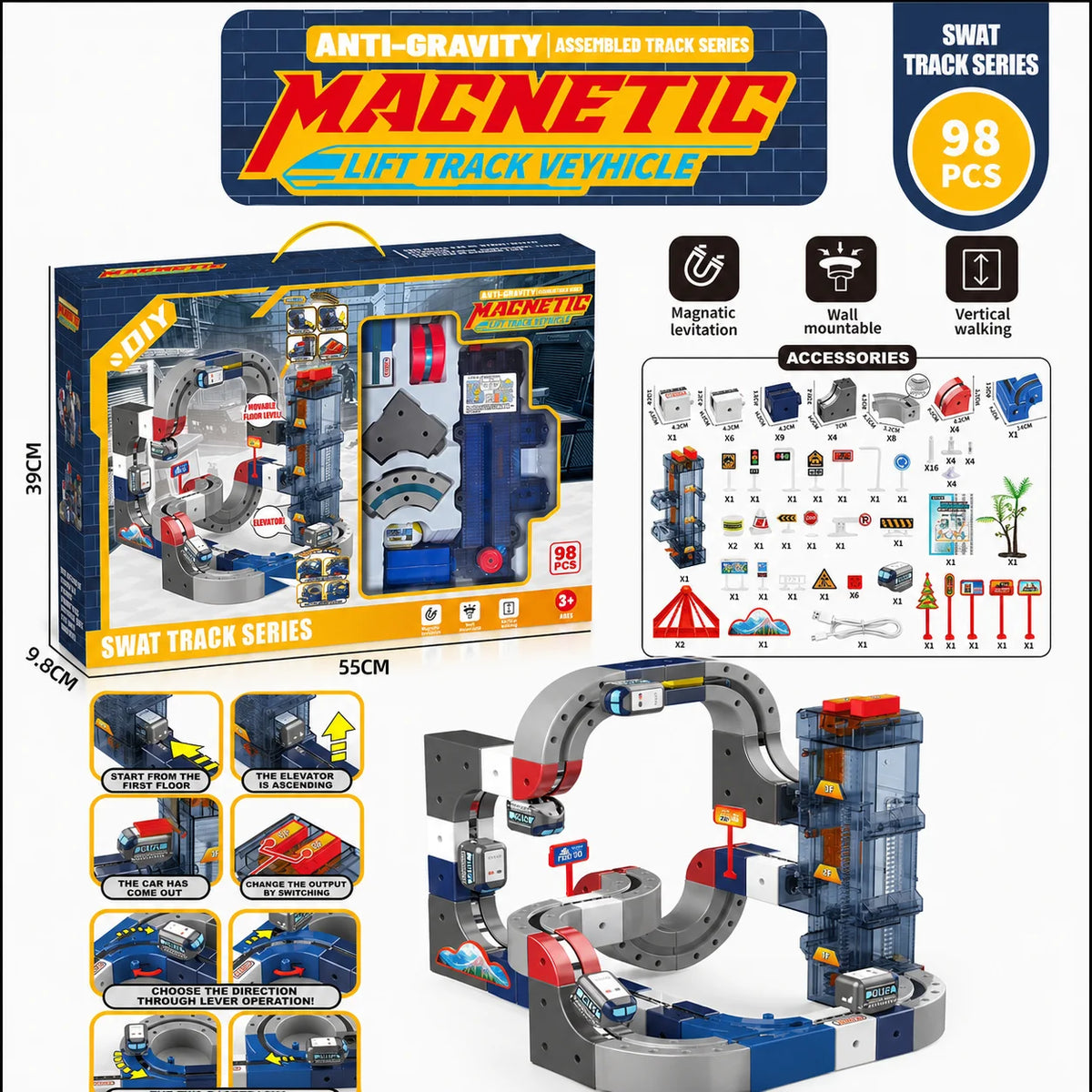 Magnetic Suspension Track Train Lifting Anti-gravity DIY Assembly Lift Railway Car 2026 New Educational Toys for Children Kids