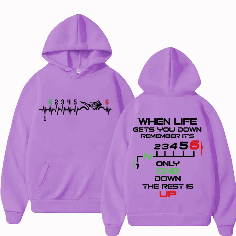New 1N23456 Motorcycle Gear Biker Heartbeat Hoodies For Women Men Autumn And Winter Casual Sports Ladies Hoodie Tops