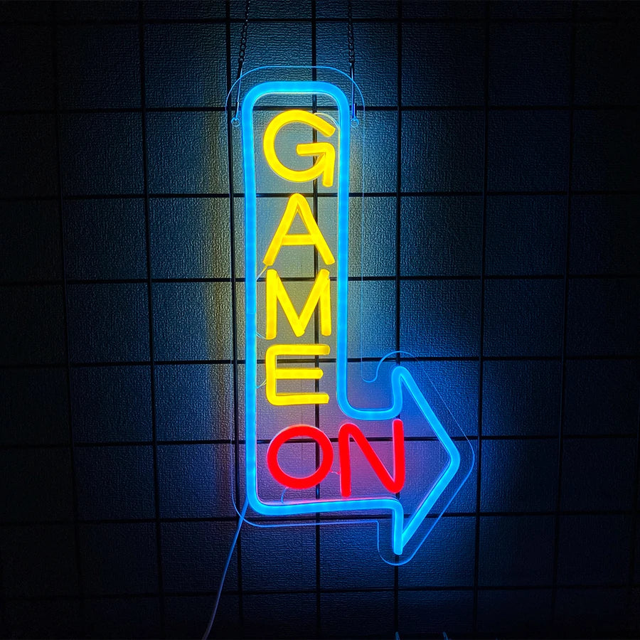Game Neon Sign Gaming LED Neon Lights for Wall Decor USB Light Up Signs for Game Room Man Cave Teen Boy Bedroom Decorations Gift