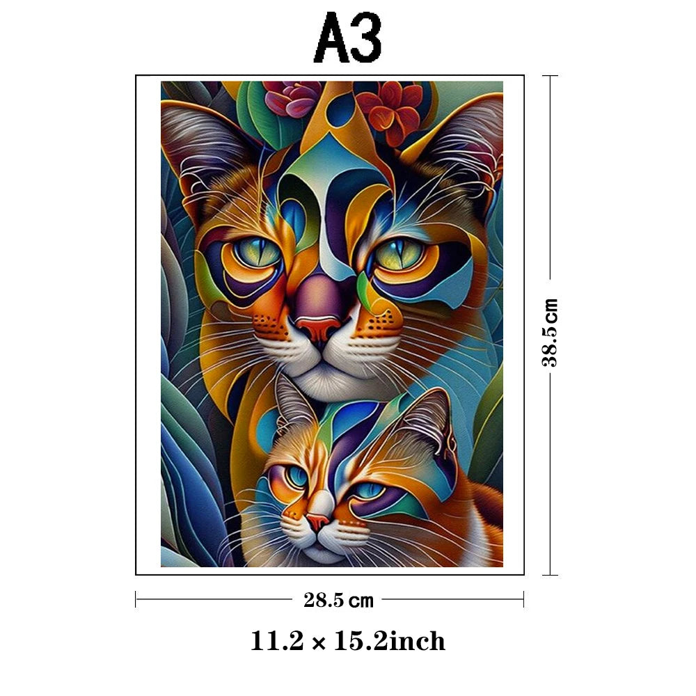 Two Cat Wooden Puzzles Games, Uniquely Irregular Animal Shaped Pieces Jigsaw Puzzles Toy, Creative Gift for Teenagers