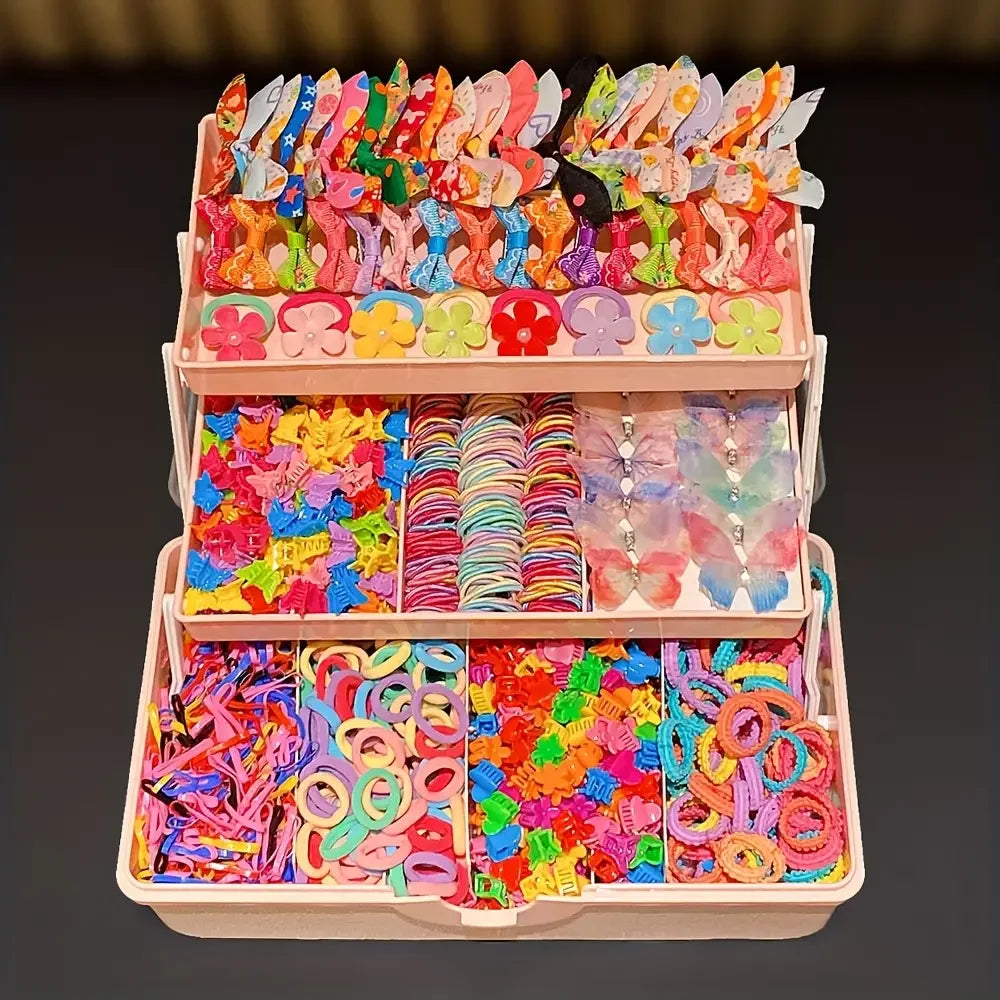 555 Pieces/Set, Colorful Butterfly Hair Clips for Girls, Stylish and Sweet Hairstyles, Hair Accessories - NO BOX