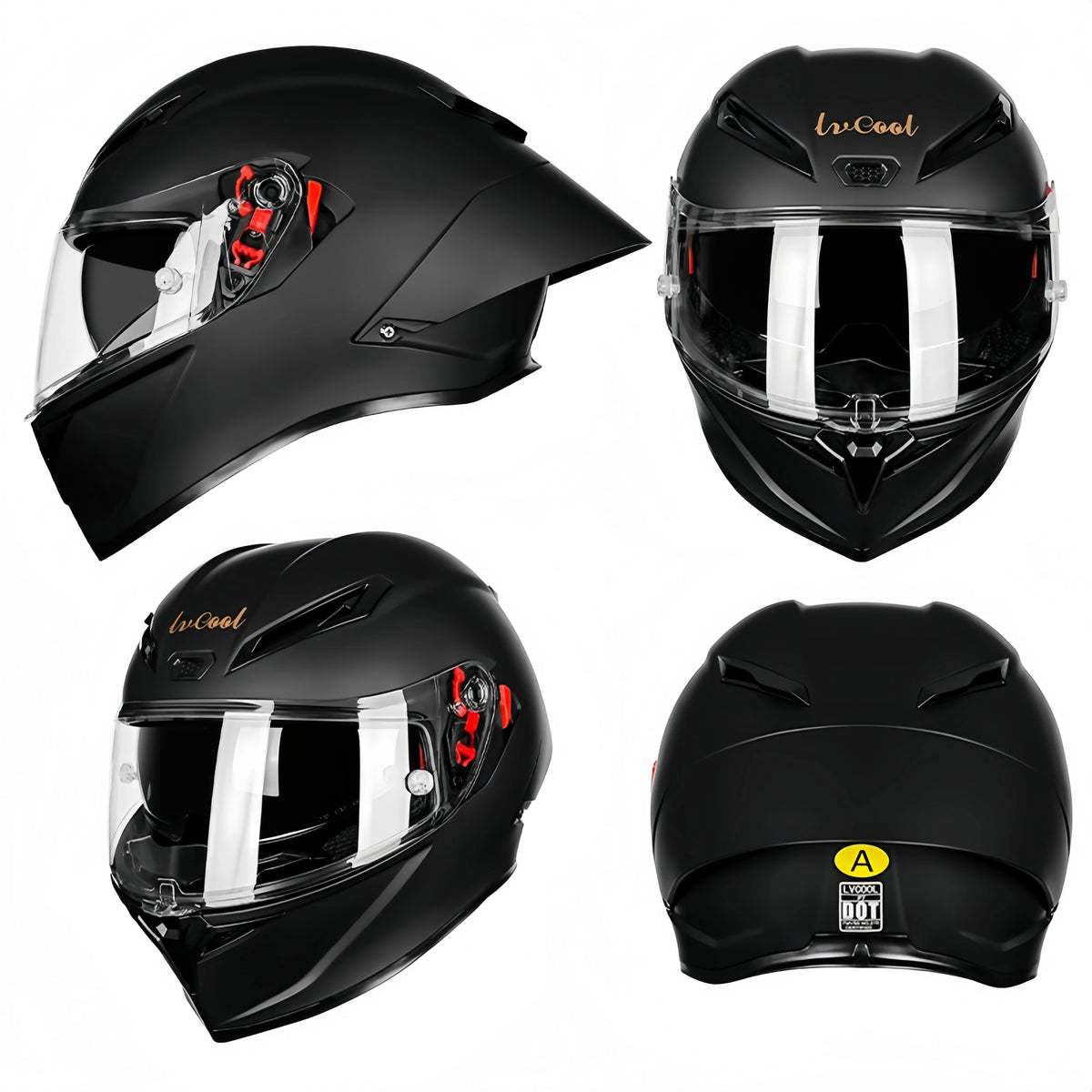 Motorcycle Full Face Helmet DOT Speed Racing Anti-Fog Clear Vision Safety Casco for Men Women Unisex Adult Street Moto Riding