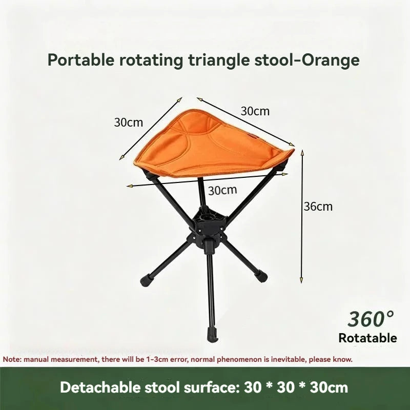 New Popular Outdoor Stool Folding Portable Triangular Stool Rotating Mazza Courtyard Subway Sketching Train Mazza Adjustable