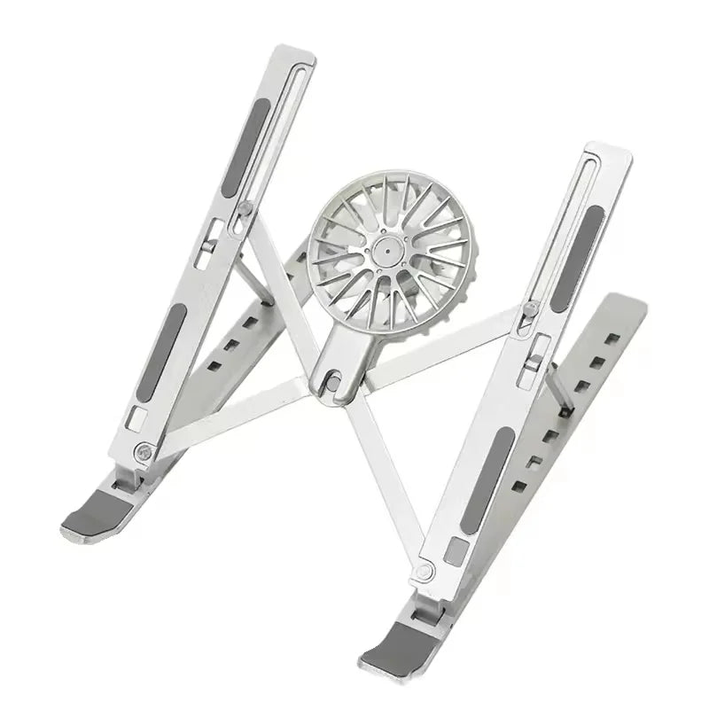 Adjustable Laptop Cooling Stand with Fan, Foldable Portable 7-Level Height Adjustment, Aluminum Alloy Material,