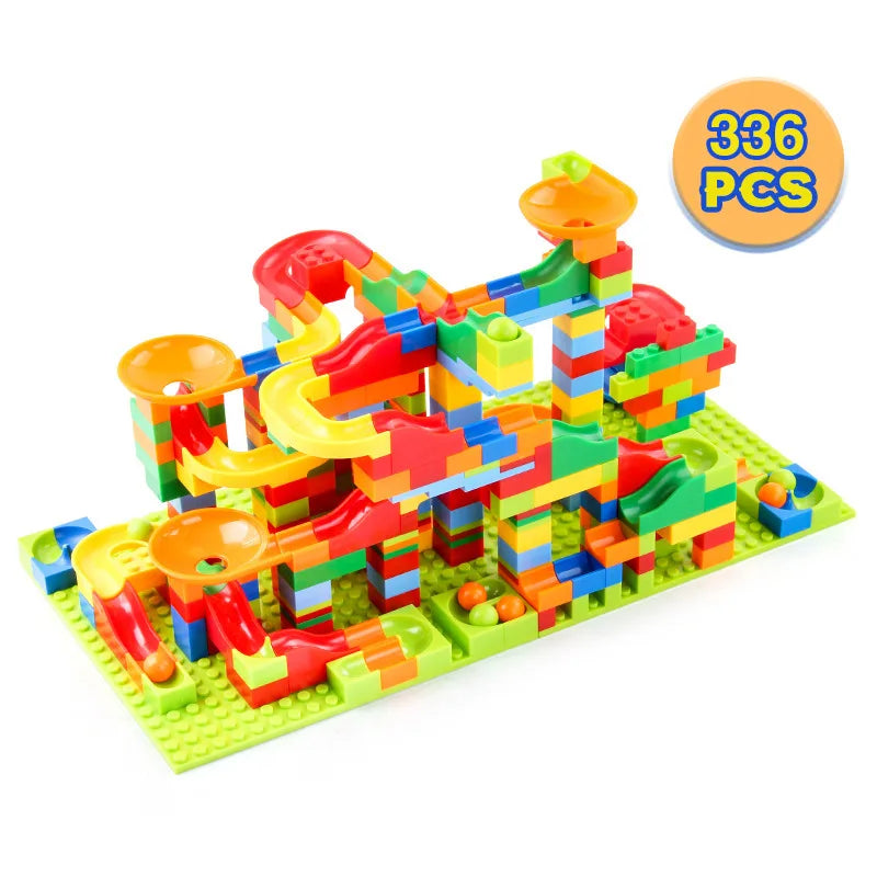 Building block rolling ball slide children's playground puzzle assembly parent-child interactive track building block toys