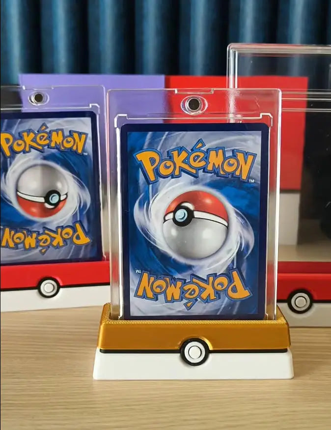 Red White Cartoon Themed Card Brick Display Stand TCG Trading Card Holder Collectible Game Card Showcase Stand Child Gift