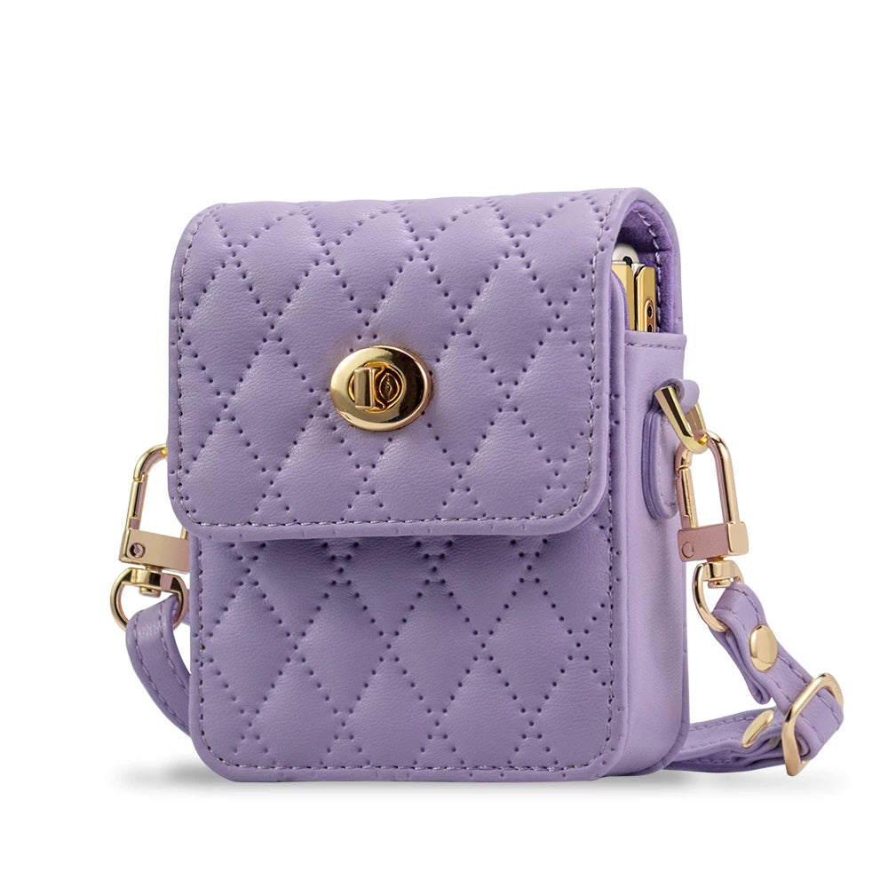 Women&Girls Fashion PU Leather Mini Phone Bag With Adjustable Crossbody Lanyard Strap For Galaxy Z Flip 7/6/5/4/3 Phone Case