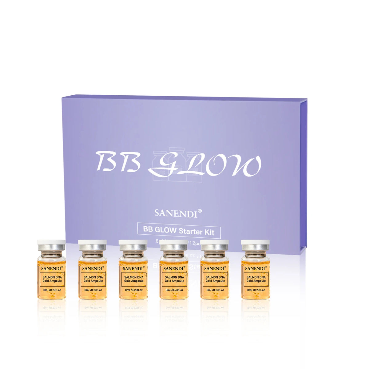 4PCS Salmon DNA Gold BB Glow Kit Dr.Pen Gold Stem Cell Ampoule Foundation Starter AQUA Peptide Face Skin Care Essence 8ml