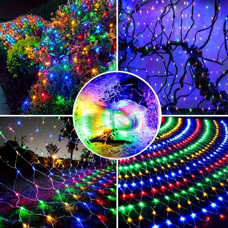 3x3m 2mx3m 2mX2m Christmas Garlands LED String Christmas Net Lights Fairy Xmas Party Garden Wedding Decoration Curtain Light