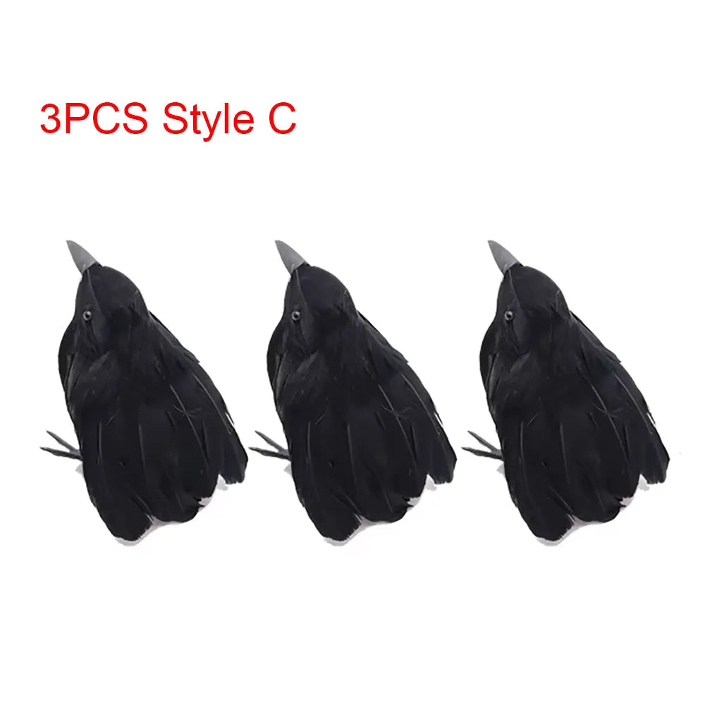 Halloween Decorations Black Crow,Simulation Fake Raven Bird Props,Halloween Haunted House Garden Outdoor Yard Decorations